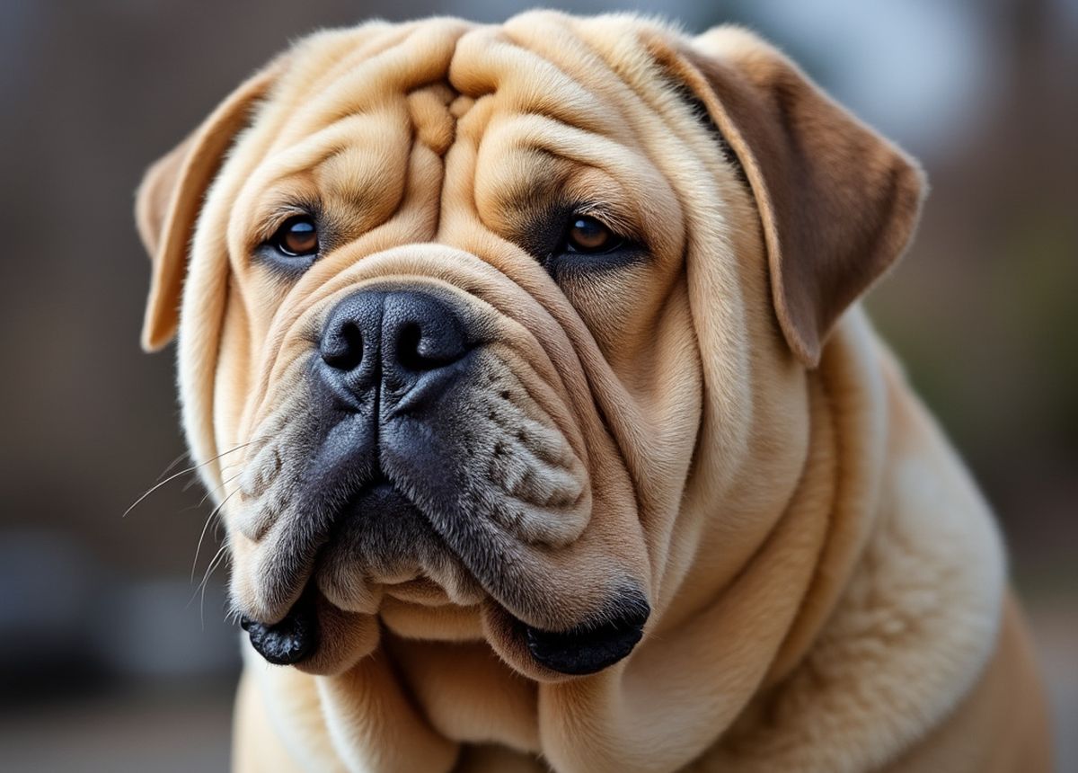 photo d'un chien de la race sharpei